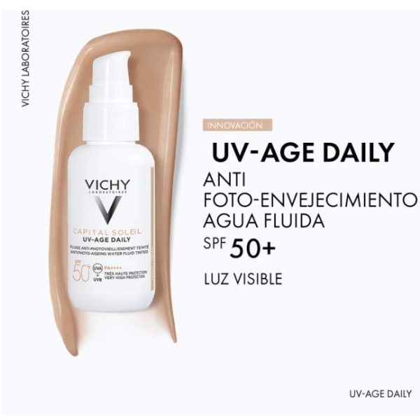 VICHY CAPITAL SOLEIL UV AGE FLUIDO FOTOPROTECTOR DIARIO COLOR CLARO SPF 50  (40ml)