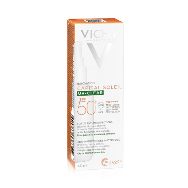 VICHY CAPITAL SOLEIL UV CLEAR FLUIDO FOTOPROTECTOR DIARIO SPF 50+ (40ml)