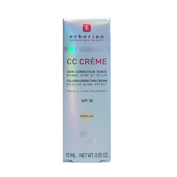 ERBORIAN CC CREME CON CENTELLA ASIATICA EFECTO BUENA CARA TONO PORCELANA (15ML)