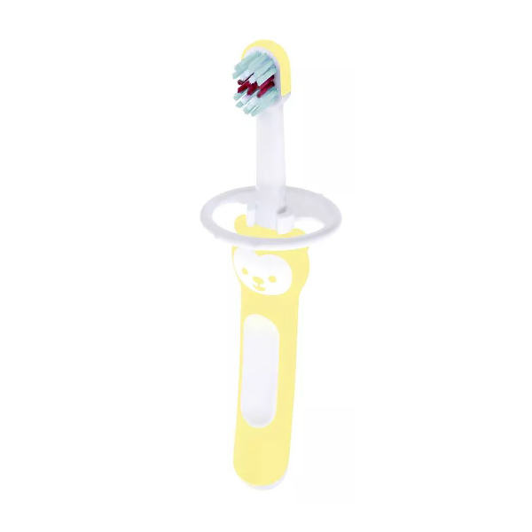 MAM BABY CEPILLO DENTAL BABY'S BRUSH EXTRA SUAVE +6M COLOR AMARILLO (1 UNIDAD)