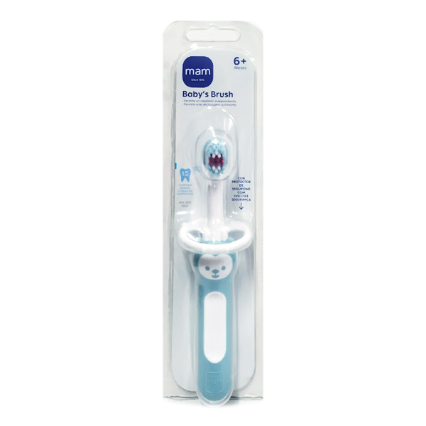 MAM BABY CEPILLO DENTAL BABY'S BRUSH EXTRA SUAVE COLOR AZUL (1 UNIDAD)
