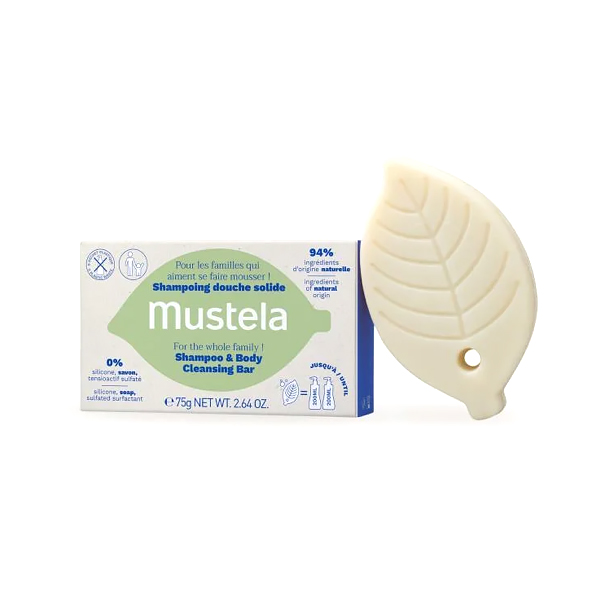 MUSTELA CHAMPU SOLIDO CABELLO Y CUERPO PASTILLA (75g)