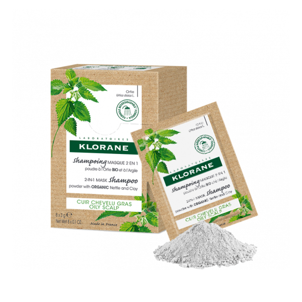 KLORANE Champú mascarilla en polvo a la Ortiga BIO (8 SACHETS x 3 G)