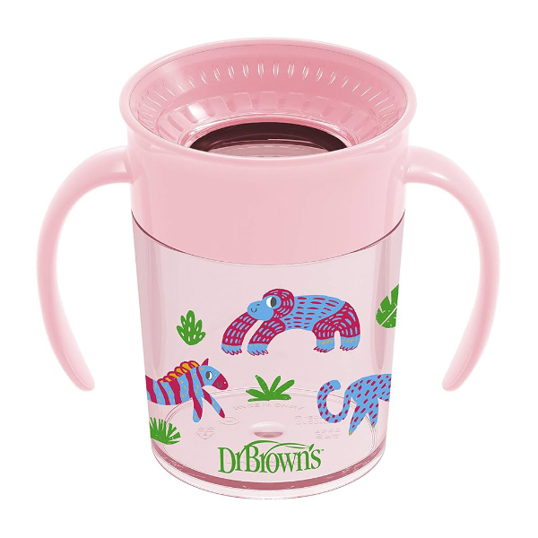 DR. BROWN´S CHEERS 360º TAZA APRENDIZAJE SIN BOQUILLA ROSA (200ML)
