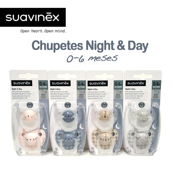SUAVINEX CHUPETE NIGHT&DAY SILICONA 0-6M (2 UNIDADES)