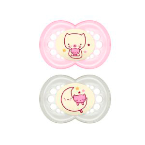 MAM BABY CHUPETE ORIGIGINAL Night LATEX 6M ROSA (2UDS)