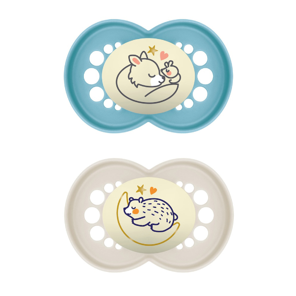 MAM BABY CHUPETE ORIGINAL NIGHT PURE SILICONA +16M NEUTRO (2 UDS)