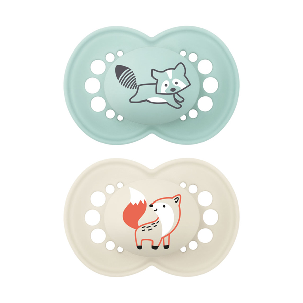 MAM BABY CHUPETE ORIGINAL SILICONA COLOURS OF NATURE +16M LOBO-ZORRO (2 UDS)