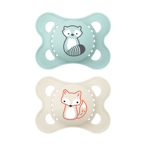 MAM BABY CHUPETE ORIGINAL SILICONA COLOURS OF NATURE 2-6M MAPACHE-ZORRO (2 UDS)