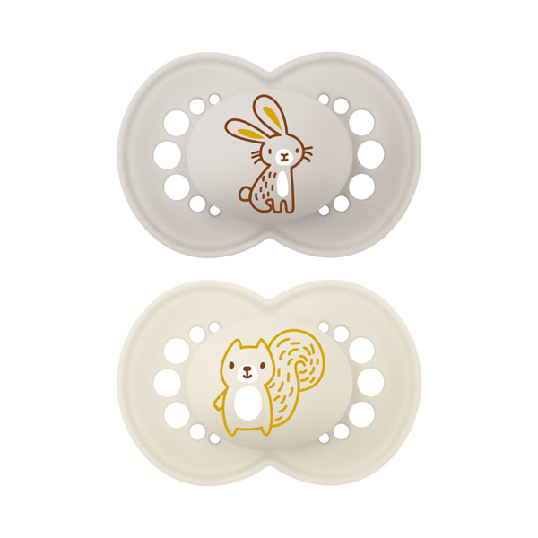 MAM BABY CHUPETE ORIGINAL SILICONA COLOURS OF NATURE +6M CONEJO-ARDILLA (2 UDS)