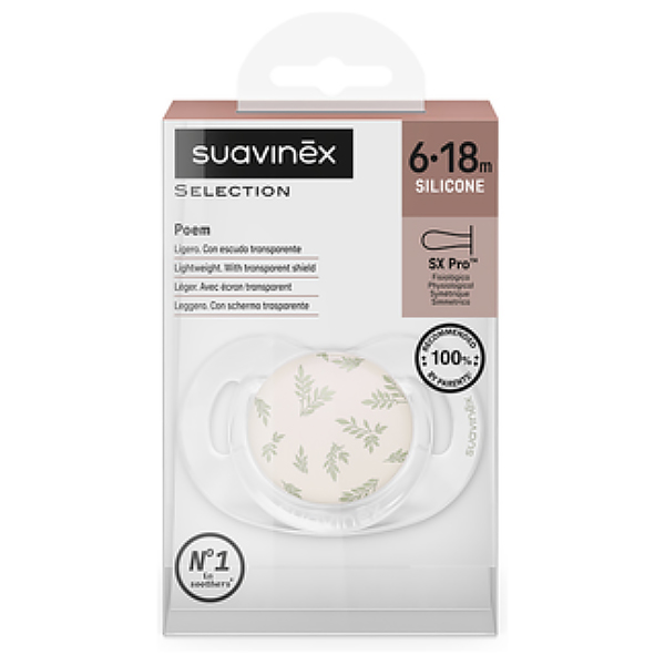 SUAVINEX CHUPETE POEM POETRY CON TETINA DE SILICONA 6-18M (1 UNIDAD)