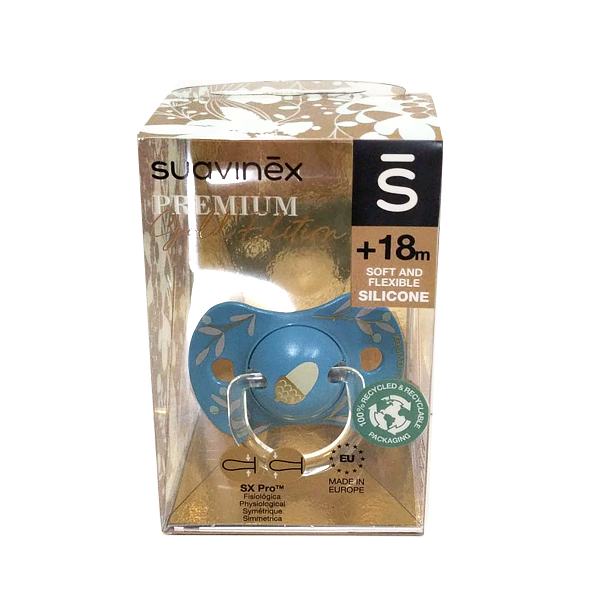 SUAVINEX CHUPETE PREMIUM GOLD FISIOLÓGICO SILICONA +18M (1 UNIDAD)