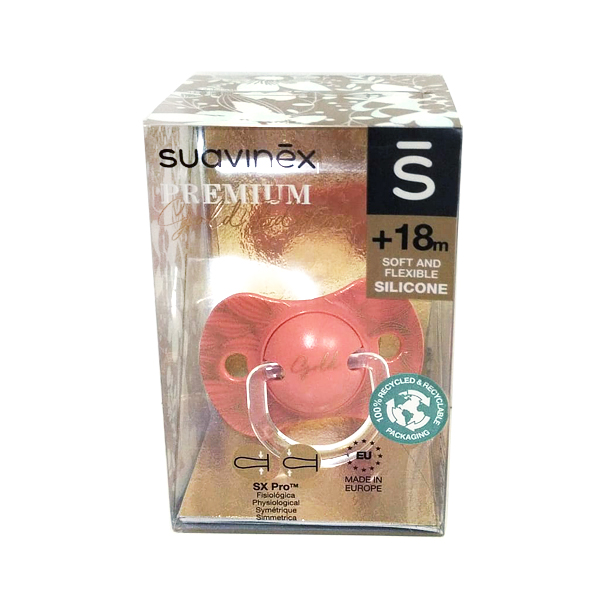 SUAVINEX CHUPETE PREMIUM GOLD FISIOLÓGICO SILICONA +18M (1 UNIDAD)