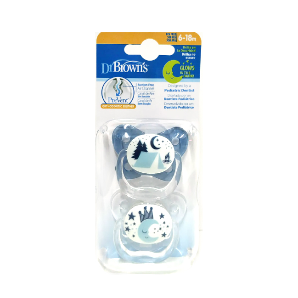 DR. BROWN´S CHUPETE PREVENT NOCTURNO T.3 6-18M  (2 UNIDADES)