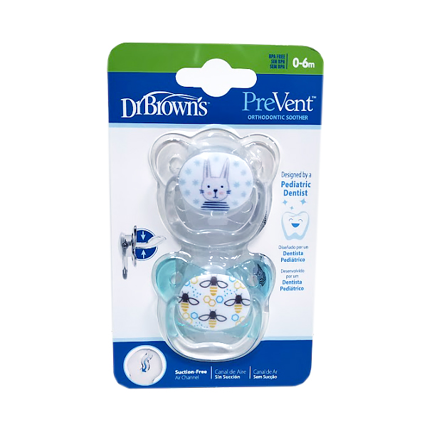 DR. BROWN´S CHUPETE PREVENT ORTHODONTIC 0-6M (2 UNIDADES)
