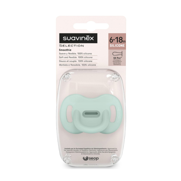 SUAVINEX CHUPETE SMOOTHIE TODOSILICONA TETINA FISIOLÓGICA SX PRO 6-18M (1 UNIDAD)