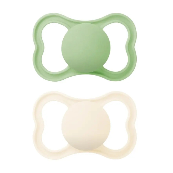 MAM BABY CHUPETE SUPREME CON TETINA DE SILICONA +16M NEUTRO-VERDE (2 UNIDADES)