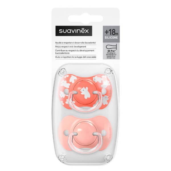 SUAVINEX CHUPETE TETINA SX PRO ANATÓMICO SILICONA +18M (2 UNIDADES)