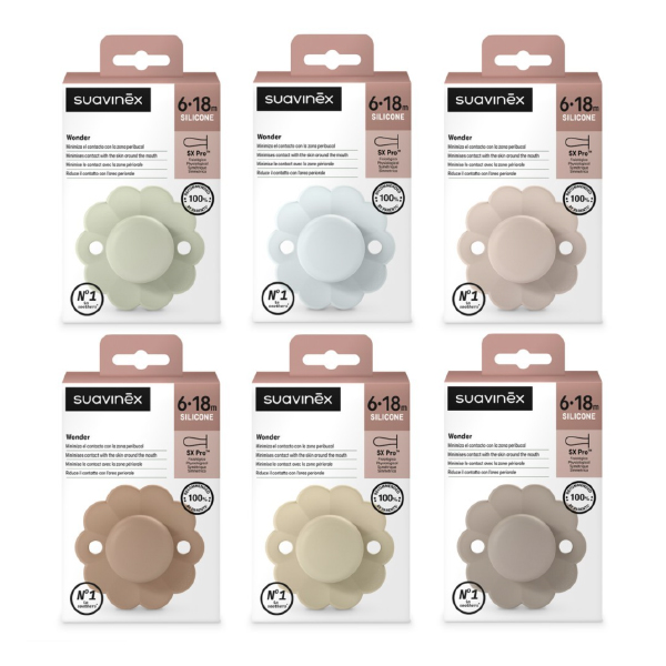 SUAVINEX CHUPETE WONDER SILICONA SOFT COLOR 6-18M (1 UNIDAD)