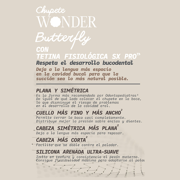 SUAVINEX CHUPETE WONDERLAND BUTTERFLY SX PRO SILICONA 0-6M (1 UNIDAD)