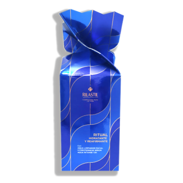 RILASTIL COFRE AQUA INTENSE 72H HIDRATANTE INTENSIVO (40ML) +AQUA LIMPIADOR FACIAL (15ML)+ HYDROTENSEUR SERUM (15ML) REGALO! CARAMELO AZUL