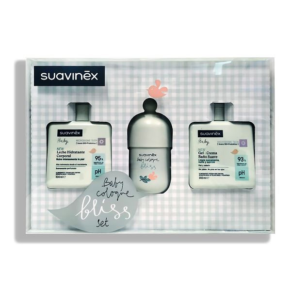 SUAVINEX COFRE BABY COLONIA BLISS (100ML) + LECHE HIDRATANTE (300ML) +GEL-CREMA BAÑO (300ML)