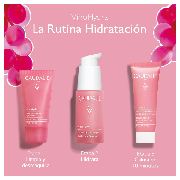 CAUDALIE COFRE DE HIDRATACIÓN VINOHYDRA SERUM HIDRATANTE (30ML) + LIMPIADOR HIDRATANTE (30ML) + MASCARILLA HIDRATANTE (15ML)