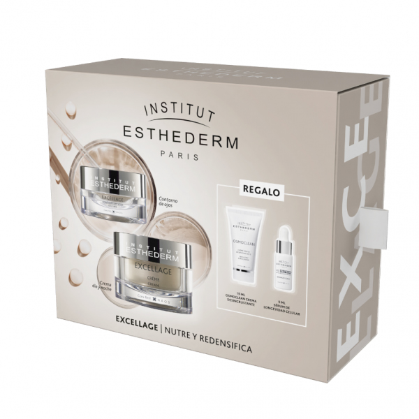 ESTHEDERM COFRE EXCELLAGE Crema 50ml +Contorno de ojos 15ml +Osmoclean 15ml + Sérum Age Proteom™ 5ml