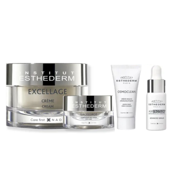 ESTHEDERM COFRE EXCELLAGE Crema 50ml +Contorno de ojos 15ml +Osmoclean 15ml + Sérum Age Proteom™ 5ml