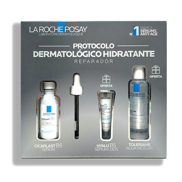 LA ROCHE POSAY COFRE HIDRATANTE REPARADOR CICAPLAST B5 SÉRUM (30ML) + HYALU B5 SERUM OJOS (5ML) + TOLERIANE AGUA MICELAR (50ML) REGALO!