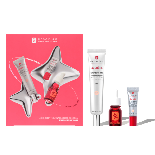 ERBORIAN COFRE IMPRESCINDIBLE CC CREAM CENTELLA  CLAIR (40ML) + CC OJOS CLARO (3ML) + SERUM ACEITE SKIN (10ML) REGALO!