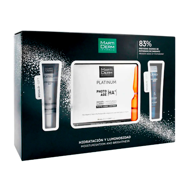 MARTIDERM COFRE PHOTO AGE HA PLUS AMPOLLAS (30 UNIDADES) +EYE CORRECT DIA (10ML) + EYE CORRECT NOCHE (10ML)