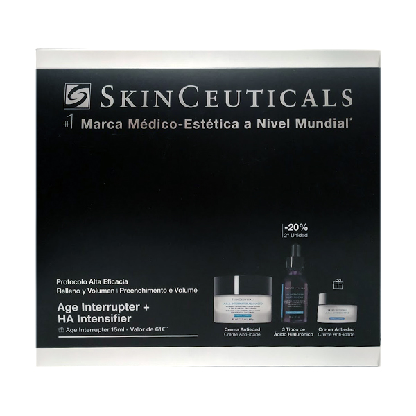 SKINCEUTICALS COFRE PROTOCOLO RELLENO Y VOLUMEN AGE INTERRUPTER CREMA (48ML) + H.A. INTENSIFIER MULTI-GLYCAN (30ML) + AGE INTERRUPTER (15ML) REGALO!