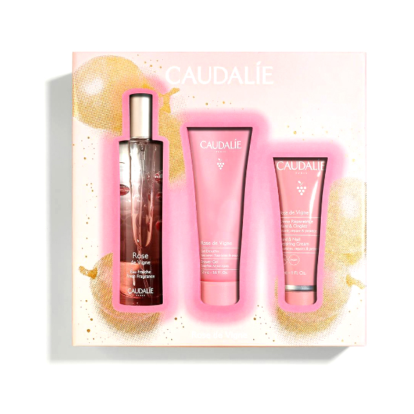 CAUDALIE COFRE ROSE DE VIGNE AGUA FRESCA (50ml) + GEL DE DUCHA (50ML) +CREMA MANOS Y UÑAS (30ML)