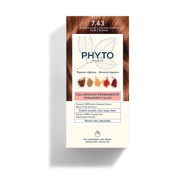 PHYTO COLOR KIT COLORACIÓN 7.43 RUBIO COBRIZO DORADO