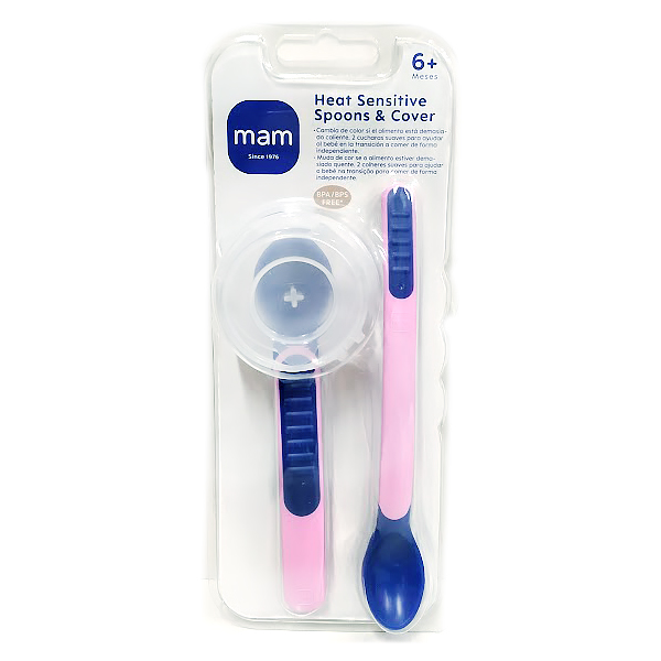 MAM BABY CUCHARA HEAT SENSITIVE CAMBIA DE COLOR CON TEMPERATURA +6M (COLOR ROSA)