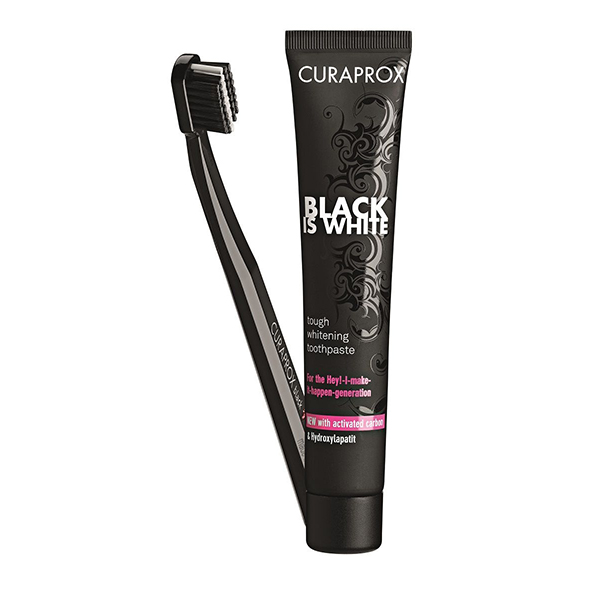 CURAPROX SET Black Is White Cepillo + PASTA DENTAL