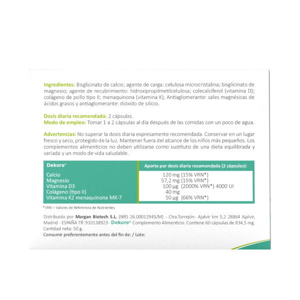 MARGAN DEKORE® (60 CÁPSULAS)