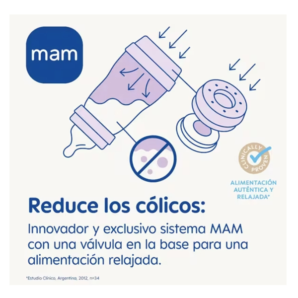 MAM BABY EASY START BIBERÓN ANTI-COLIC 2M+ (1 UNIDAD)