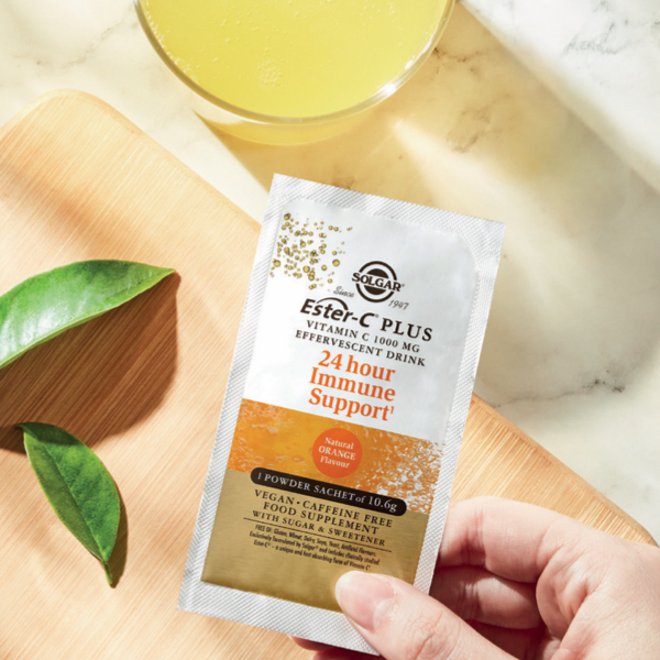 SOLGAR ESTER C PLUS VIT.C 1000MG SABOR NARANJA (7 SOBRES EFERVESCENTES)			