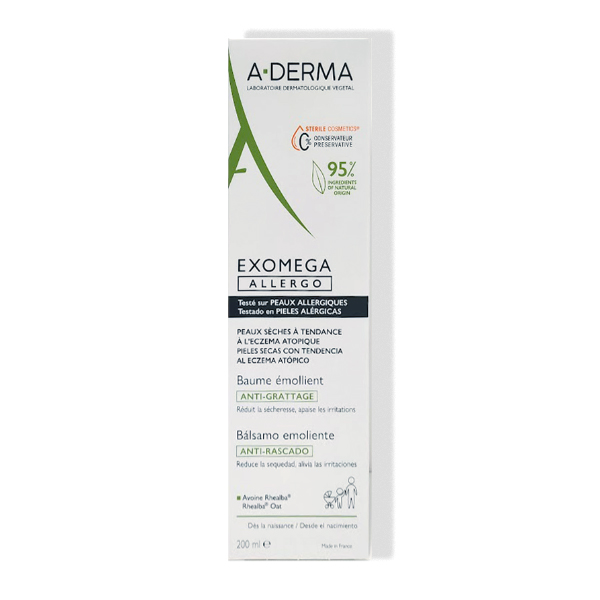 A-DERMA EXOMEGA ALLERGO BÁLSAMO EMOLIENTE (200ml)