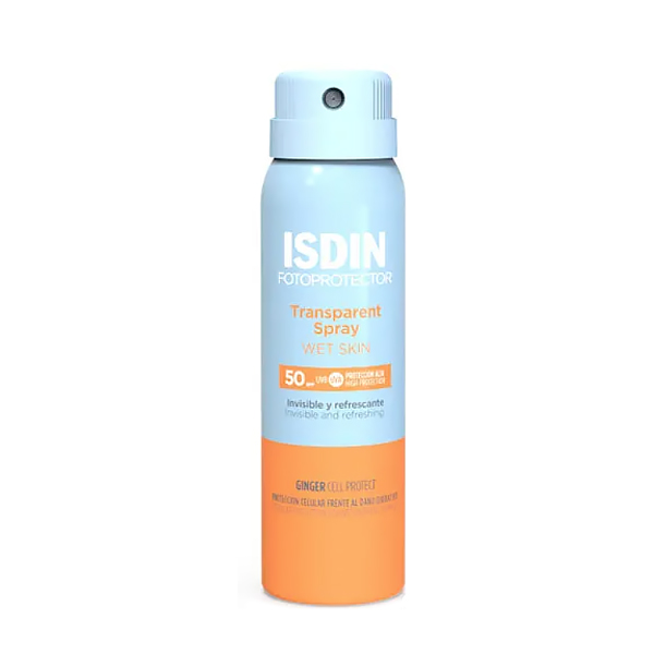 ISDIN FOTOPROTECTOR TRANSPARENT SPRAY WET SKIN SPF50 FORMATO VIAJE (100ml)