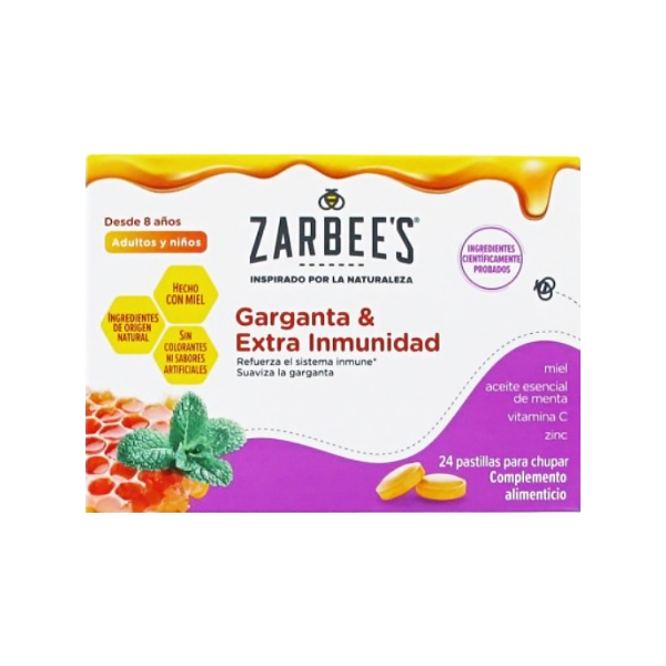 ZARBEE´S CARAMELOS GARGANTA Y EXTRA INMUNIDAD (24 COMPRIMIDOS)