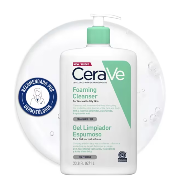 CERAVE GEL LIMPIADOR ESPUMOSO (1 LITRO)