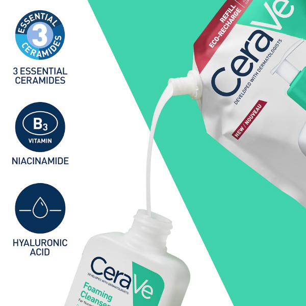 CERAVE GEL LIMPIADOR ESPUMOSO LIMPIAR Y ELIMINAR EXCESO DE GRASA  CUERPO Y ROSTRO (473ML)	