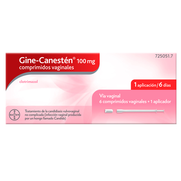 BAYER - MEDICAMENTOS Gine-Canestén® 100mg (6 comp.vaginales + aplicador)