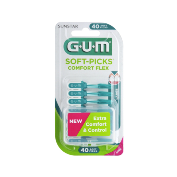 GUM GUM SOFT PICKS COOL MINT COMFORT FLEX LARGE (40 Unidades)