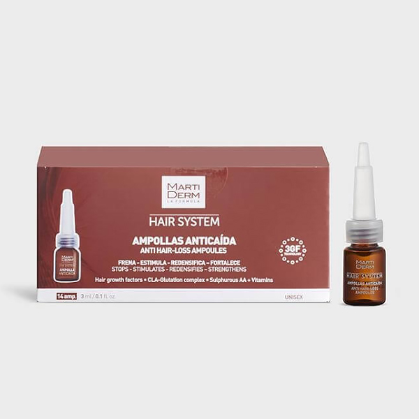 MARTIDERM HAIR SYSTEM AMPOLLAS ANTICAIDA CABELLO UNISEX (14 ampollas x 3ml)  