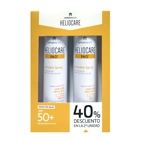 CANTABRIA LABS HELIOCARE PACK 360º INVISBLE SPRAY SPF 50+ (2 UNIDADES x200ML)