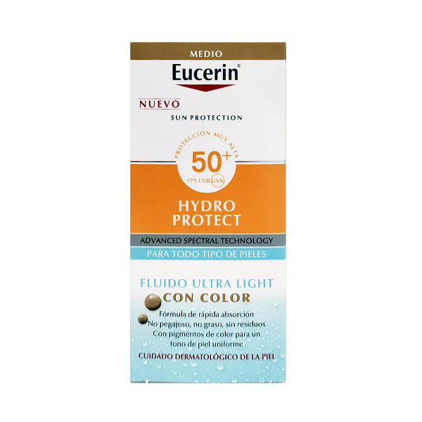 EUCERIN HYDROPROTECT FLUIDO ULTRA-LIGHT FPS 50+ COLOR MEDIO (50ML)